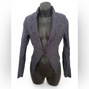 PrettyLittleThing Navy Striped Blazer